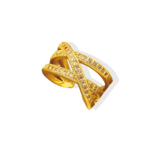 Criss Cross Pavรฉ Band Ring