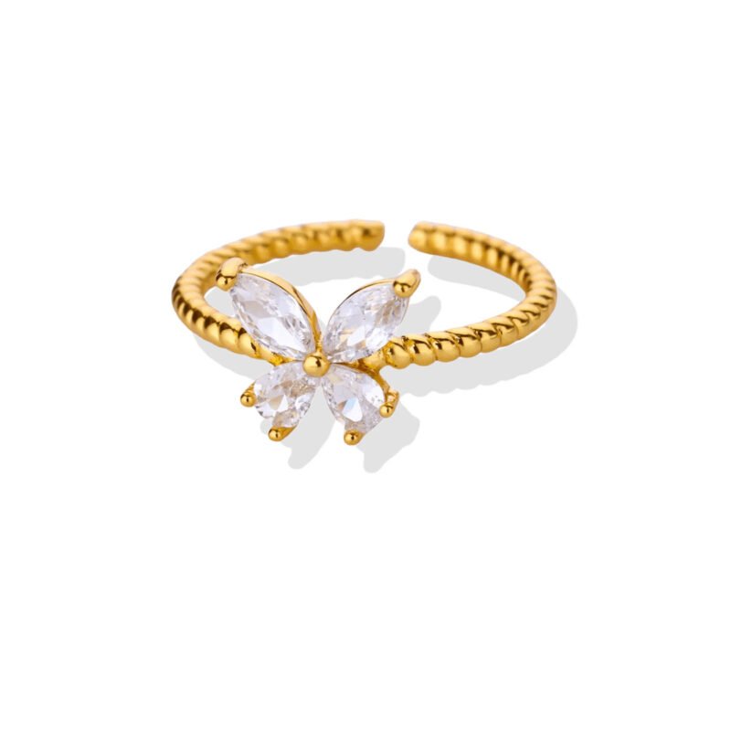 Crystal Butterfly Rope Ring