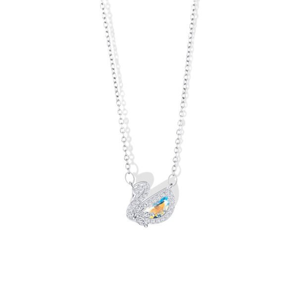 Crystal Swan Pendant Necklace