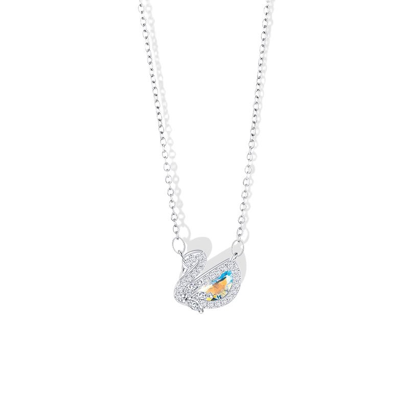 Crystal Swan Pendant Necklace