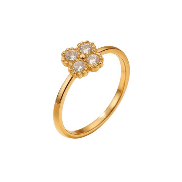 Dainty Zircon Clover Ring
