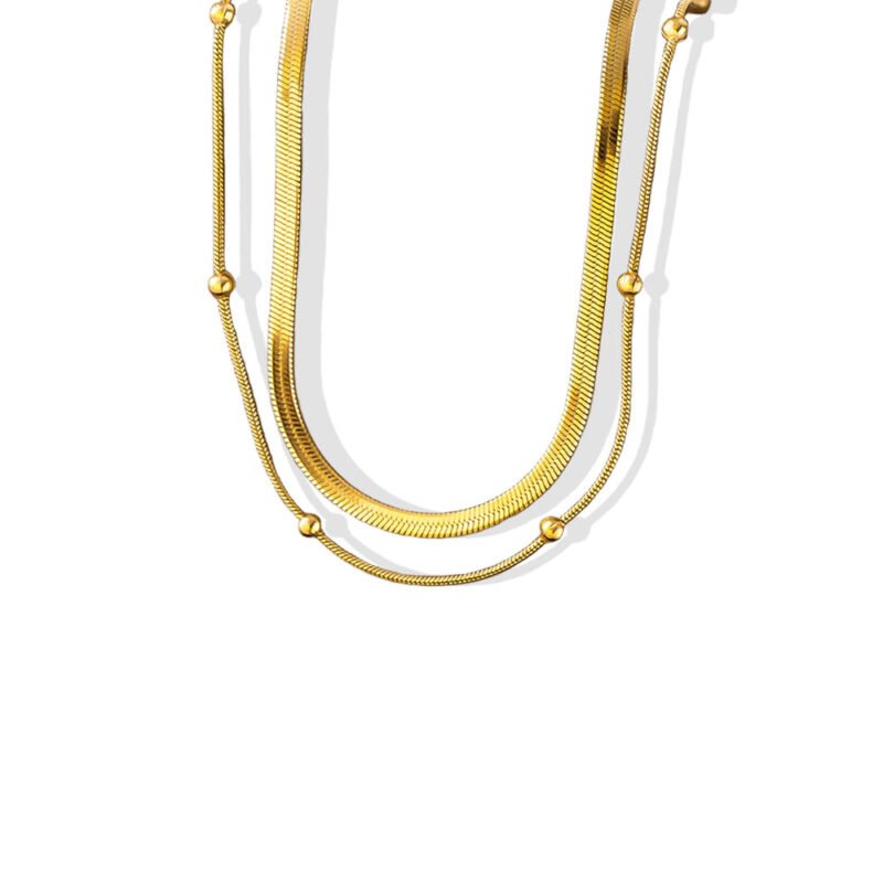 Double Herringbone Snake Chain Necklace