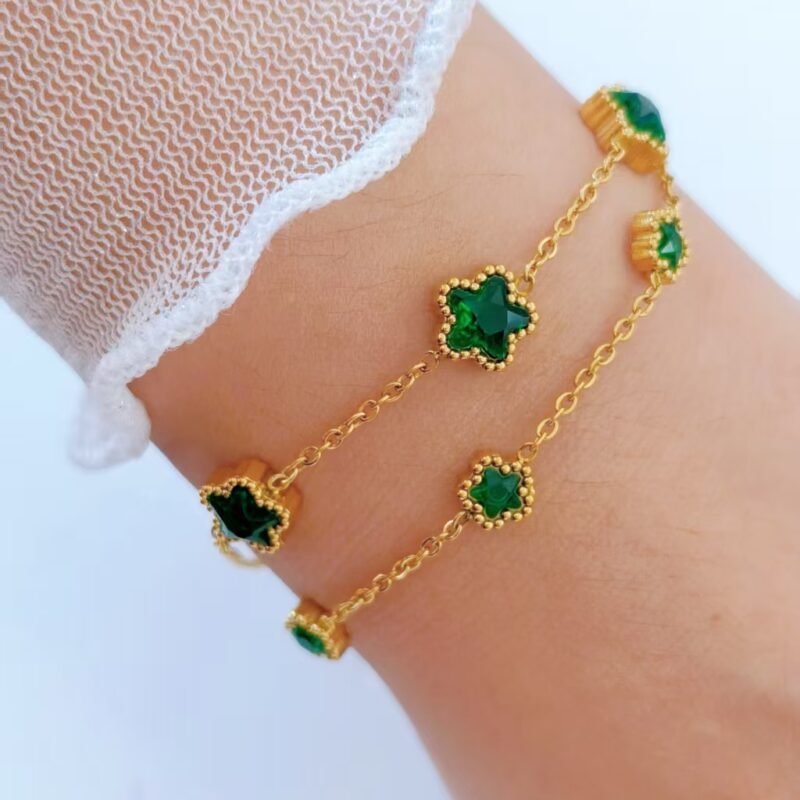 Double Layer Zircon Star Bracelet