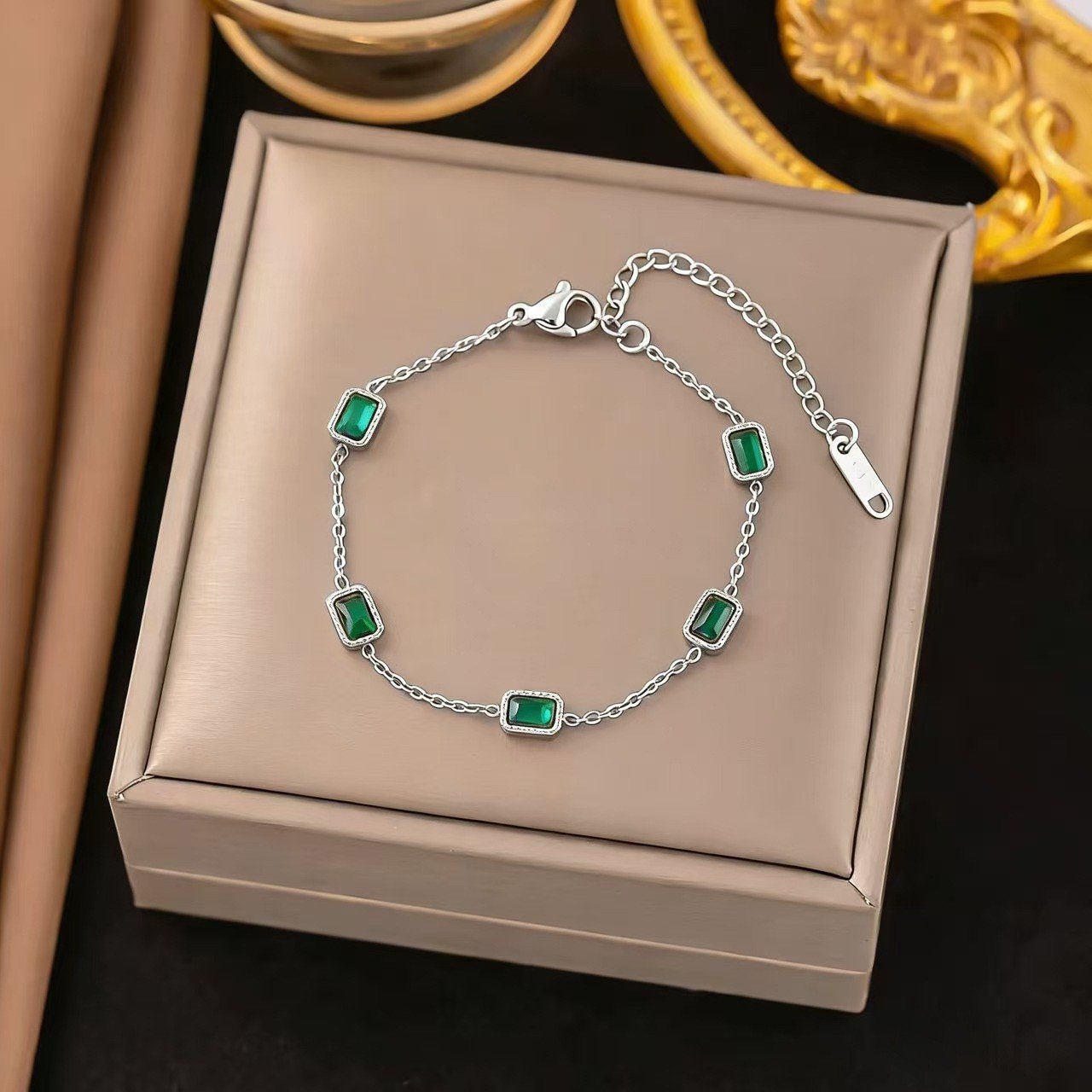 Emerald Envy Station Bracelet - Image 3