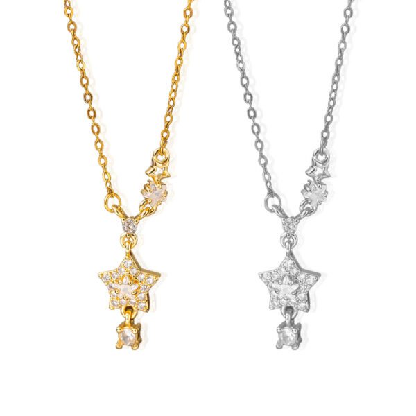 Falling Star Zircon Drop Necklace