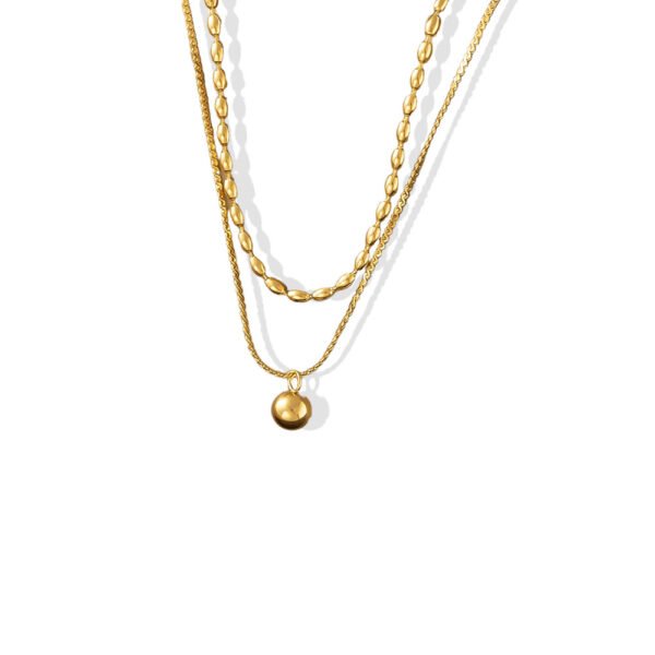 Gold Orb Ball Layered Necklace