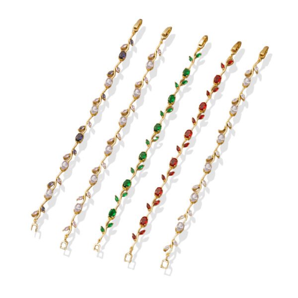Gold Rose Vine Tennis Bracelet