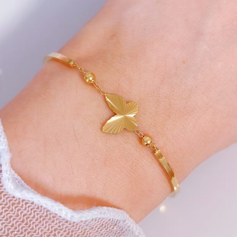 Golden Flutter Butterfly Bangle