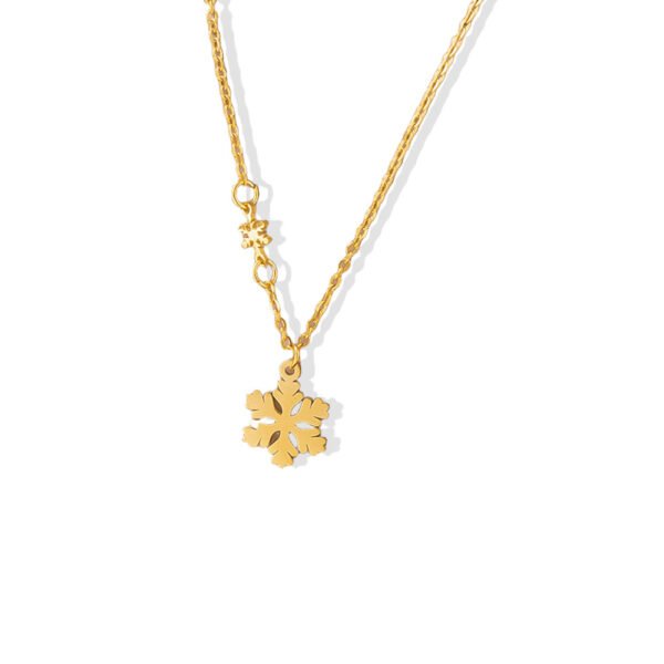 Golden Frost Snowflake Necklace