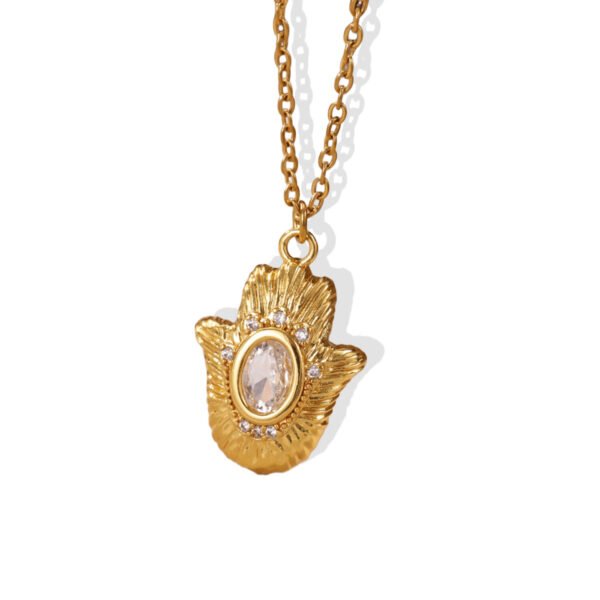 Hamsa Hand Sunburst Necklace