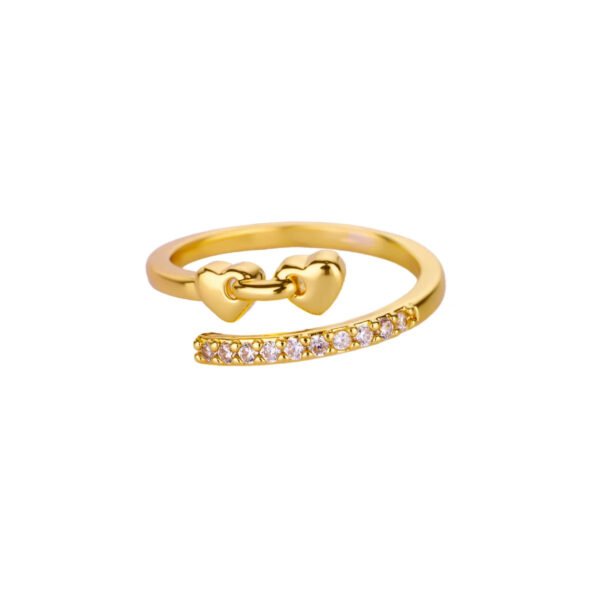 Linked Twin Heart Ring