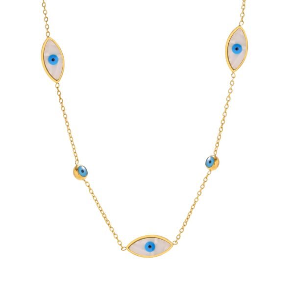 Multi Evil Eye Station Necklace