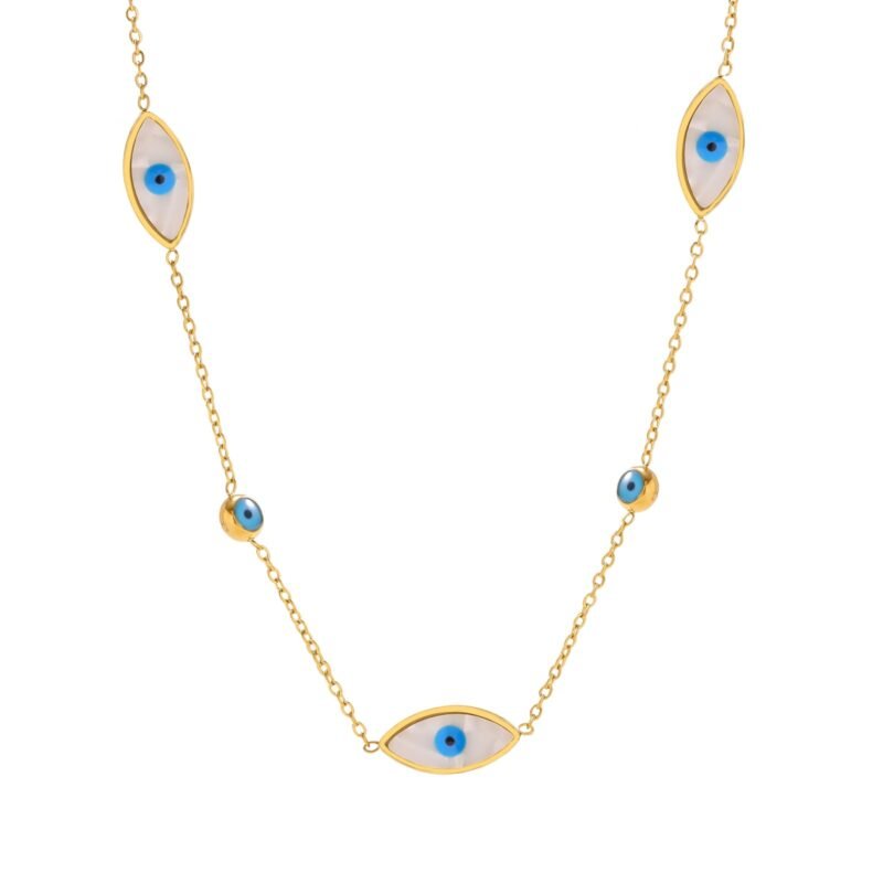 Multi Evil Eye Station Necklace