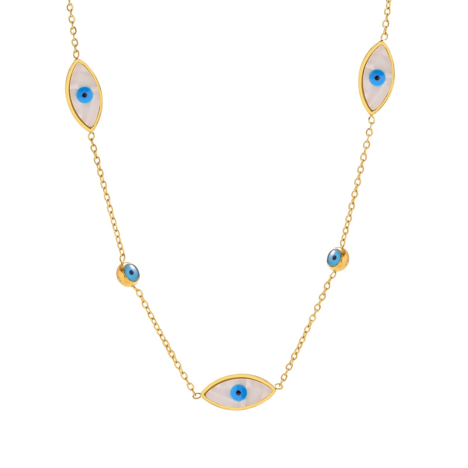 Multi Evil Eye Station Necklace