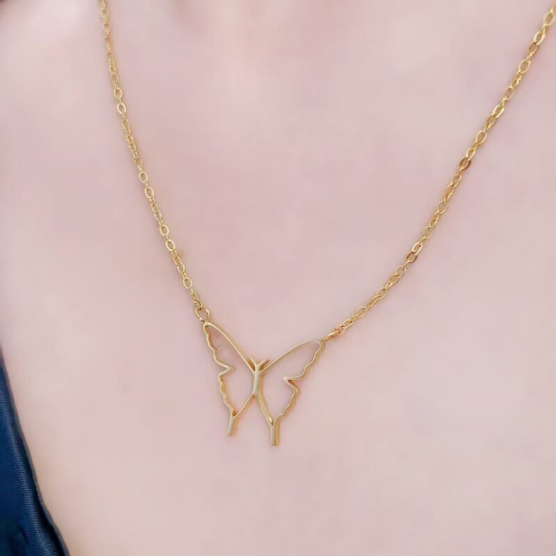 Open Butterfly Silhouette Necklace