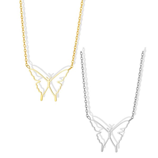 Open Butterfly Silhouette Necklace