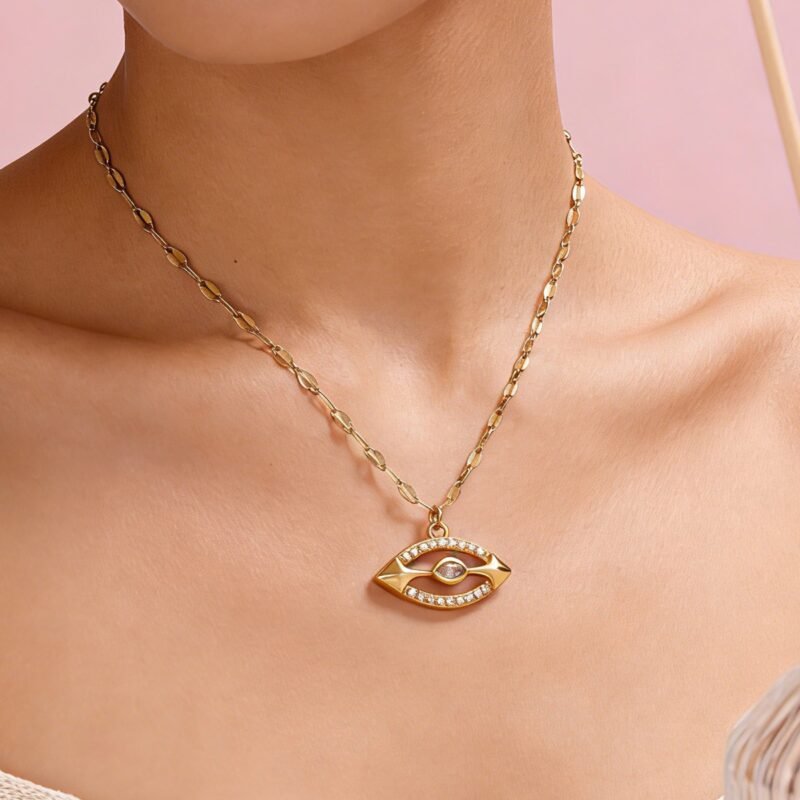 Open Evil Eye Pendant Necklace
