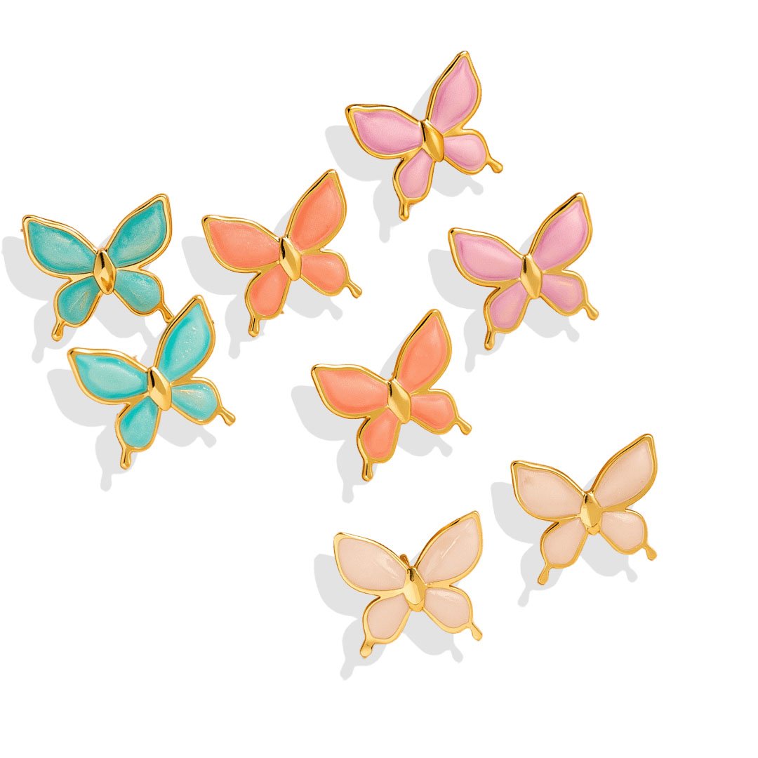 Pastel Butterfly Stud Earrings