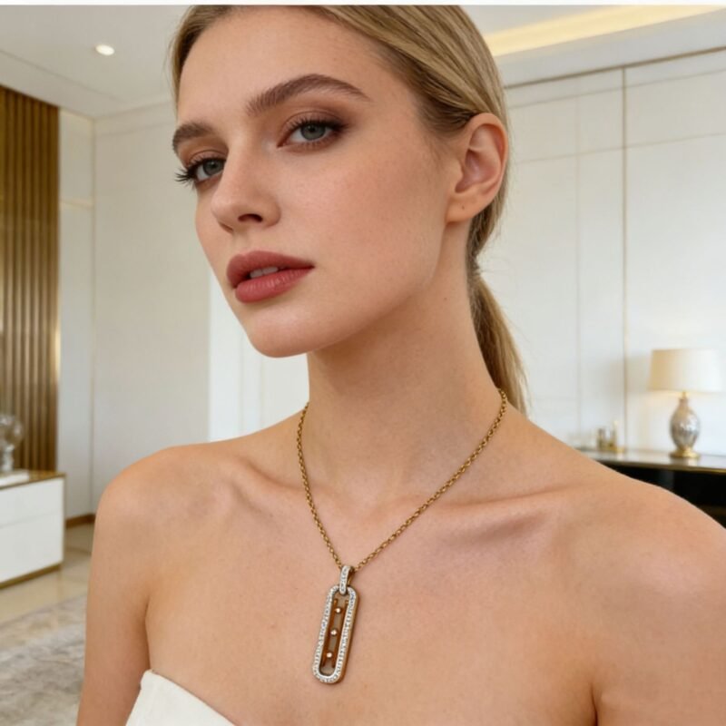 Pavé Ladder Bar Pendant Necklace