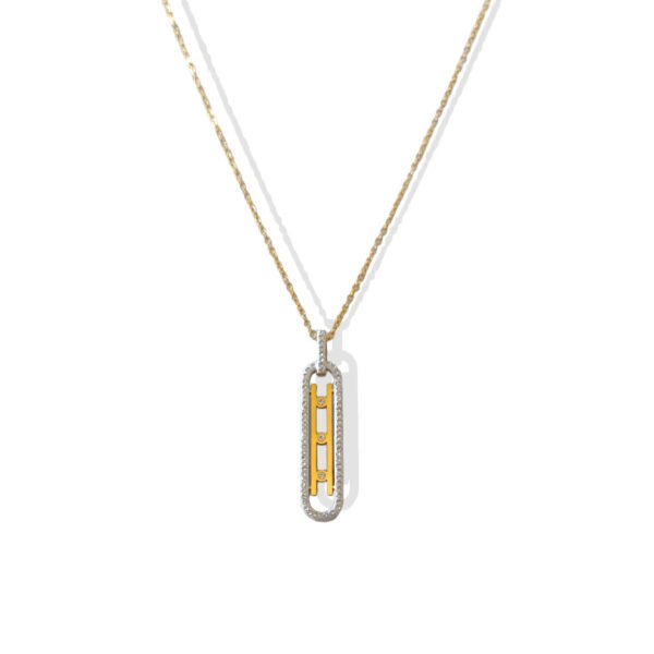 Pavรฉ Ladder Bar Pendant Necklace