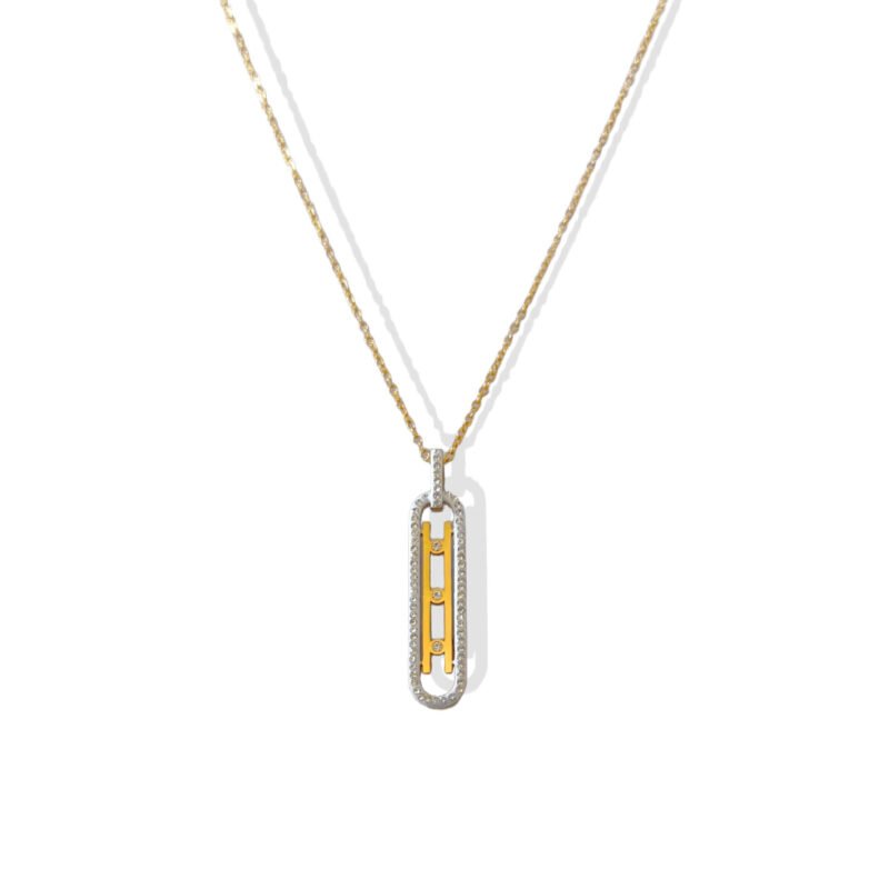 Pavé Ladder Bar Pendant Necklace