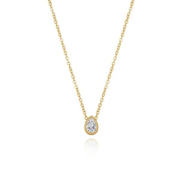 Pear Drop Bezel Necklace