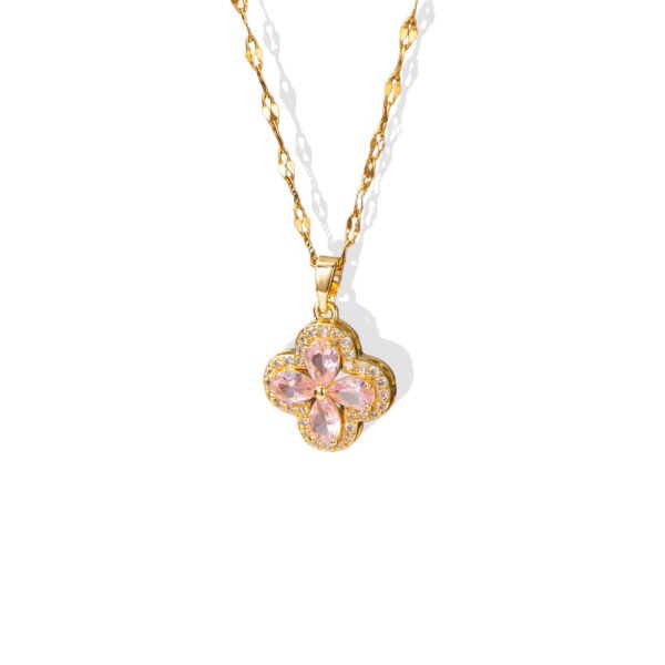 Pink Clover Necklace
