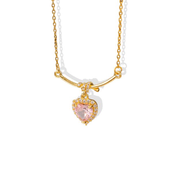 Pink Heart Halo Necklace