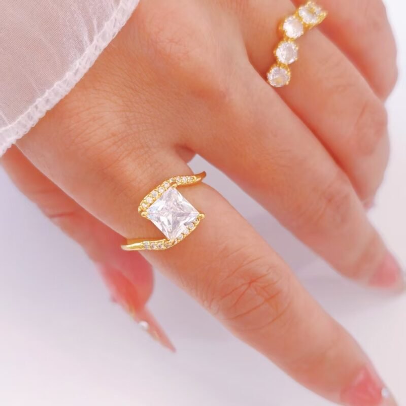 Princess Cut Bypass Ring