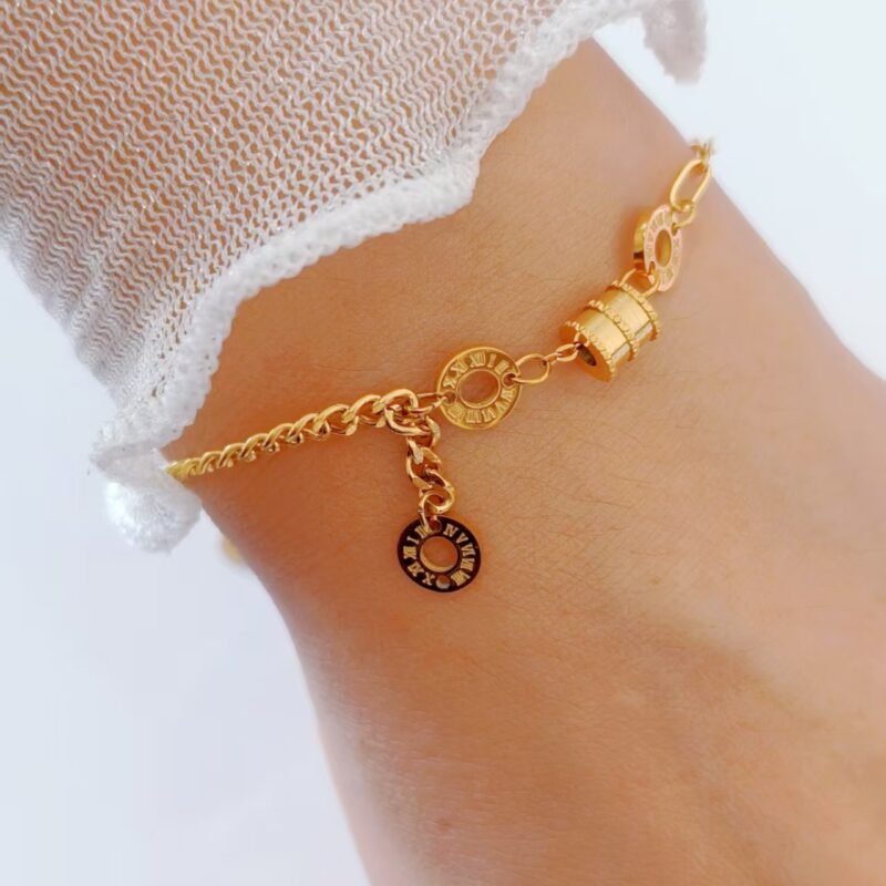 Roman Numeral Double Chain Bracelet