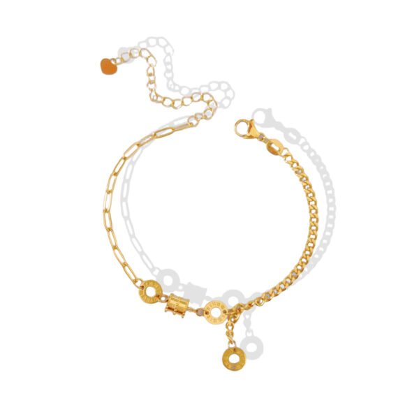 Roman Numeral Double Chain Bracelet