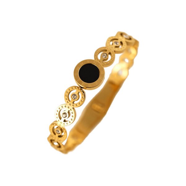 Roman Numeral Onyx Bangle
