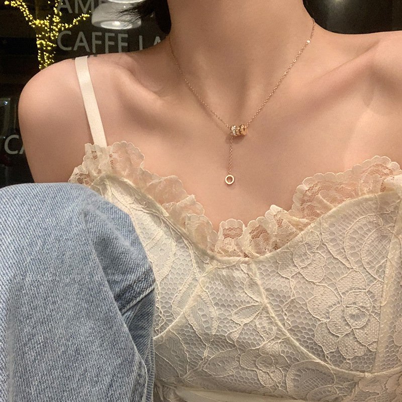 Roman Numeral Roller Y Necklace