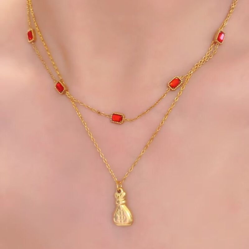 Ruby Red Emerald-Cut Station Set