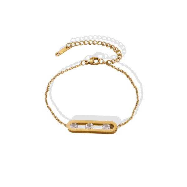 Sliding Triple Zircon Bar Bracelet