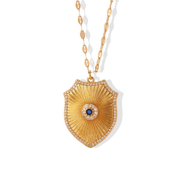 Sunburst Shield Evil Eye Necklace