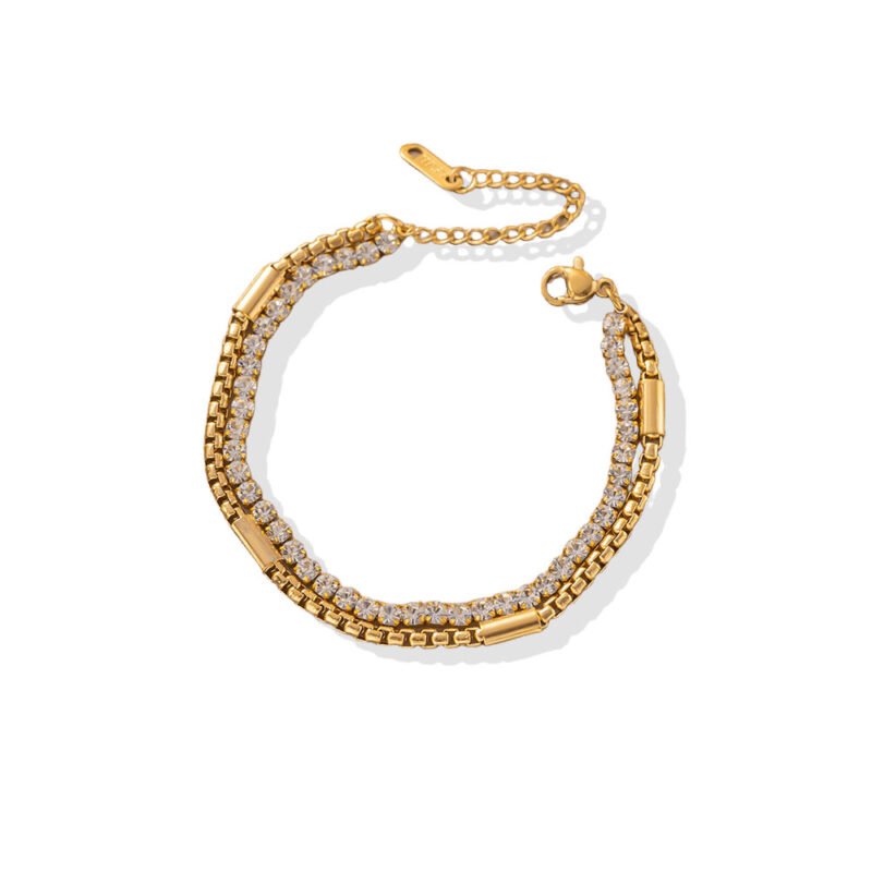 Tennis & Box Chain Stack Bracelet