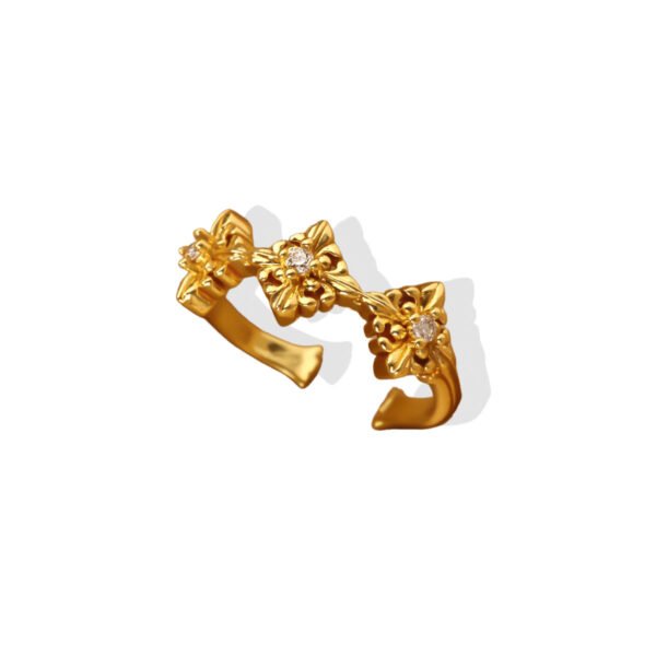 Triple Bloom Floral Ring