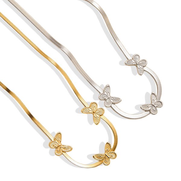 Triple Butterfly Herringbone Choker