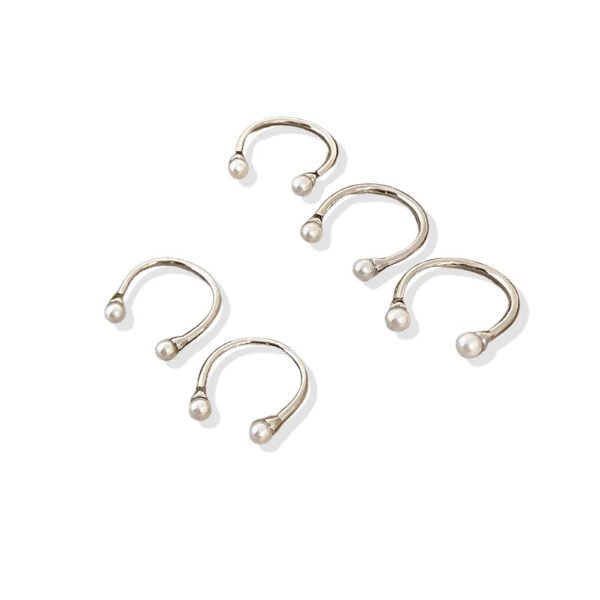 Twin Pearl Horseshoe Ring