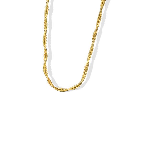 Twisted Bead & Snake Chain Necklace