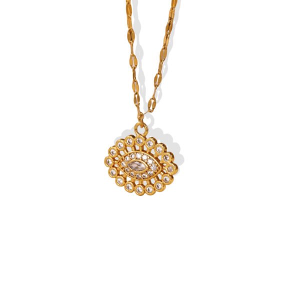 Vintage Halo Evil Eye Necklace
