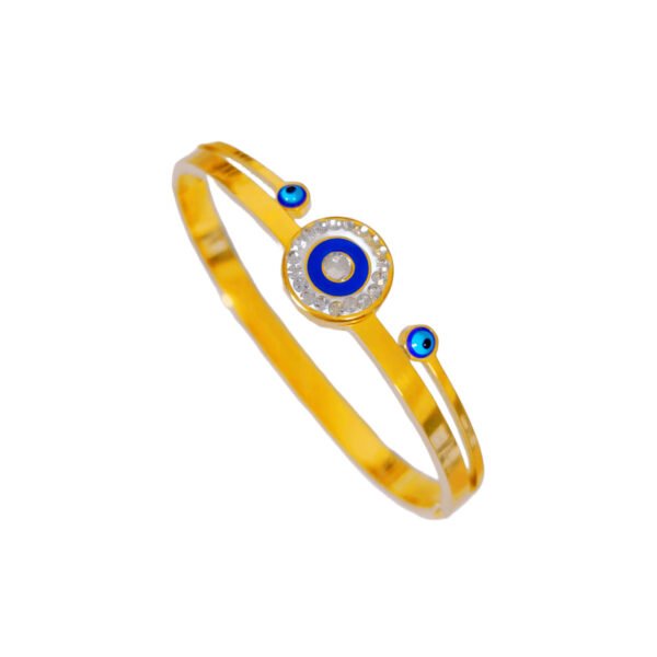Cobalt Evil Eye Pavรฉ Open Cuff Bangle