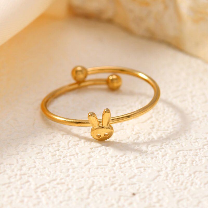 Cute Bunny Face Dainty Open Ring
