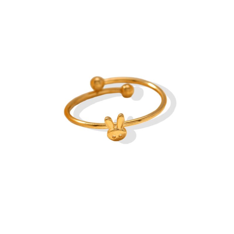 Cute Bunny Face Dainty Open Ring