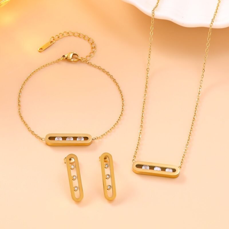 Floating Zircon Bar Jewelry Set