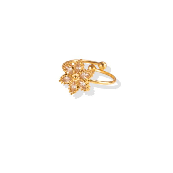 Marquise Plum Blossom Beaded Open Ring