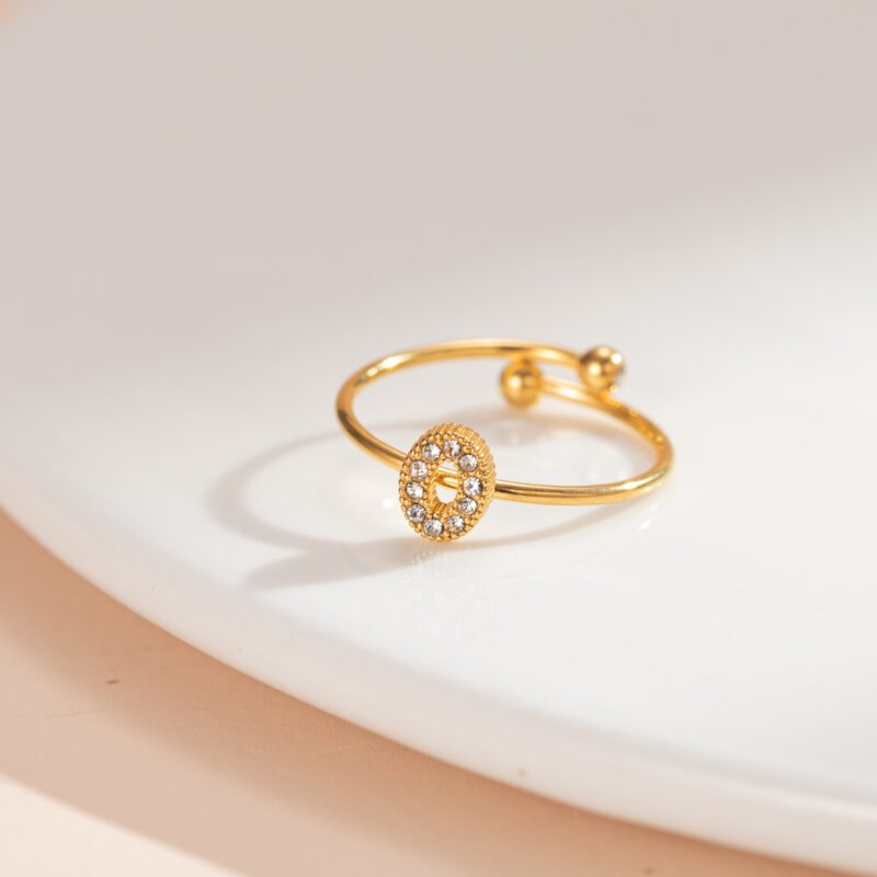 Pavé Donut Halo Dainty Open Ring