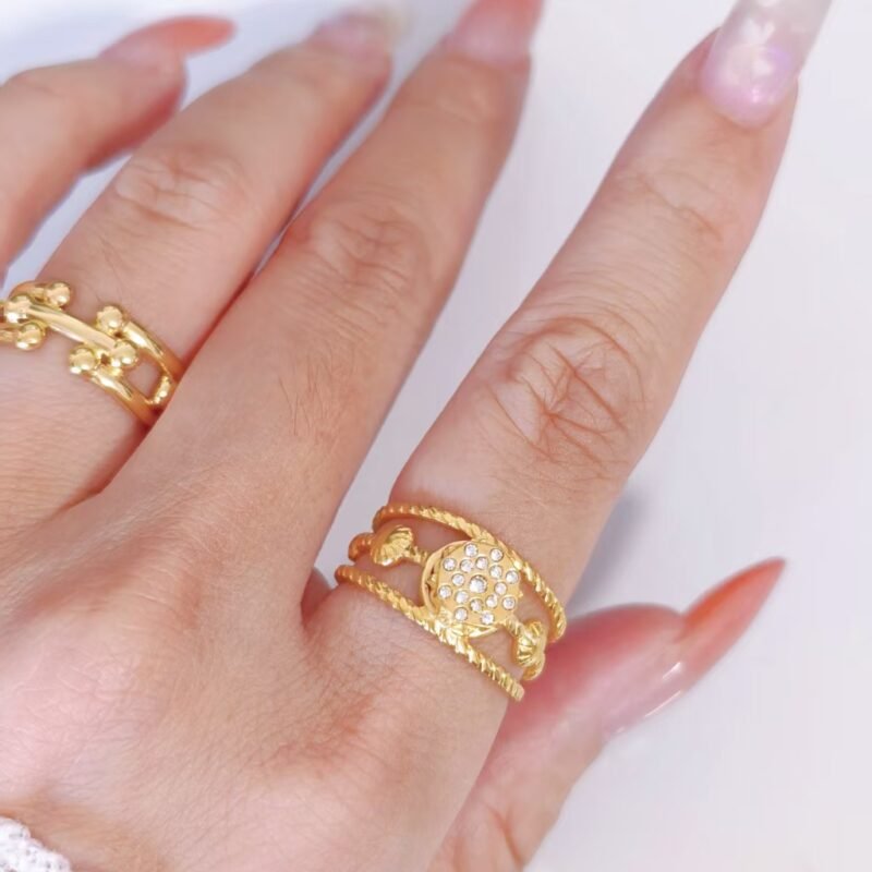 Pavé Sunburst Twisted Rope Open Ring