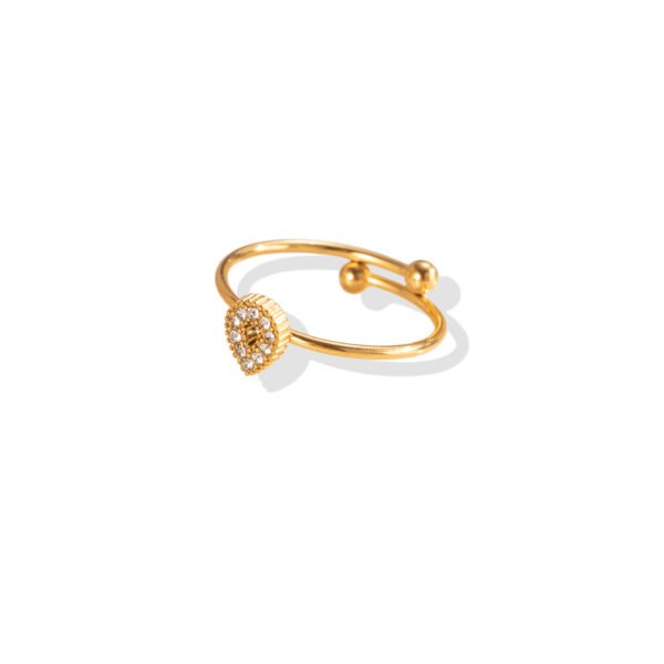 Pavรฉ Teardrop Sunburst Dainty Open Ring